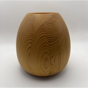 Vintage Wooden Vase SEPPO NIEMINEN Signed Finland Mid Century Modern